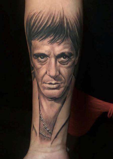 Tattoos - Oak Adams Al Pacino Scarface Portrait - 144762